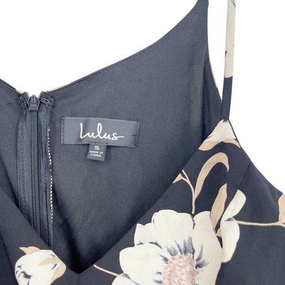 Lulus Magical Meadow Black Floral Print Skort Dress Size Small NEW NWT - Picture 9 of 9